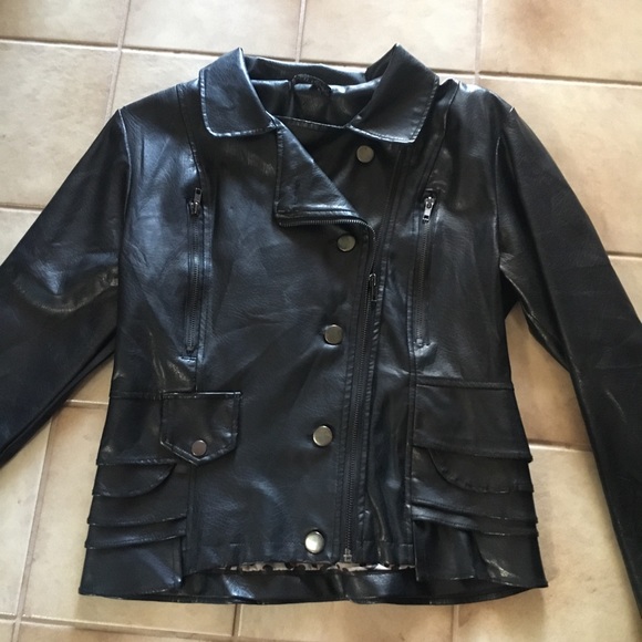 SOLD——WISHFUL PARK Black Leather Jacket (Juniors) - Picture 8 of 11